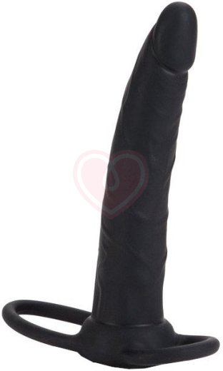 Насадка с креплением на пенис Silicone Double Rider чёрный фото 2