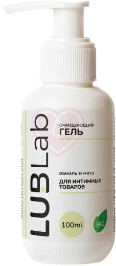 Очищающий эко-гель для интимных игрушек LUBLab с ароматом ванили и мяты фото 1