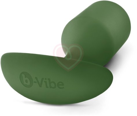 Утяжелённая анальная пробка для ношения b-Vibe Snug Plug 4 большая хаки фото 4