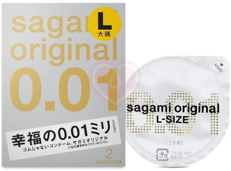 Ультратонкие полиуретановые презервативы Sagami Original 001 размера L 2 шт фото 4
