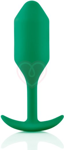 Утяжелённая анальная пробка для ношения b-Vibe Snug Plug 2 малая зеленая фото 1