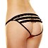 Открытые трусики с рюшами на попке Hustler Lingerie чёрно-розовые фото 1