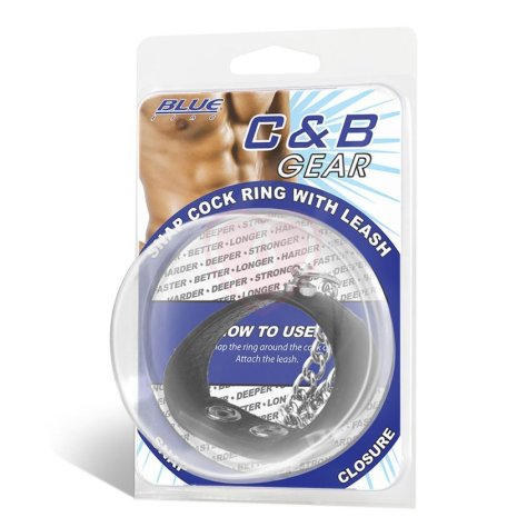 Кольцо на пенис с металлическим поводком Snap Cock Ring with Leash фото 3