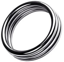 Тройное металлическое кольцо на пенис ToyFa Metal размер L