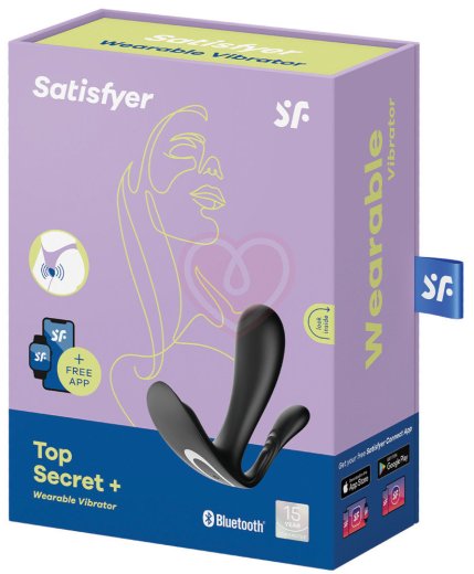 Вибратор с двумя кончиками Satisfyer Top Secret+ для ношения чёрный фото 6