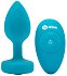 Маленькая вибропробка b-Vibe Vibrating Jewel Plug с кристаллом и пультом бирюзовая фото 7