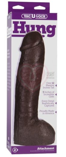 Насадка для трусиков большая Vac-U-Lock Realistic Hung коричневая фото 3