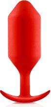 Утяжелённая анальная пробка для ношения b-Vibe Snug Plug 6 большая красная