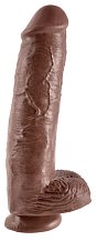 Фаллоимитатор на присоске с мошонкой King Cock with Balls 28 см коричневый