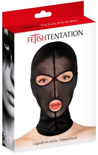 Сетчатая маска Fetish Tentation с отверстиями для глаз и рта чёрная фото 2