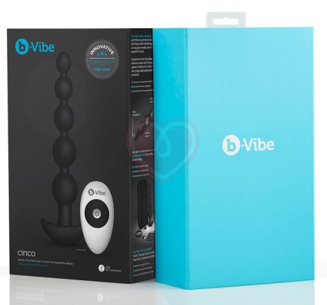 Анальные шарики с 3 моторчиками B-Vibe Cinco Anal Beads чёрные фото 6