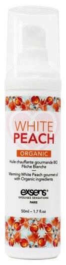 Разогревающий массажный гель Exsens Organic White Peach со вкусом персика 50 мл фото 1