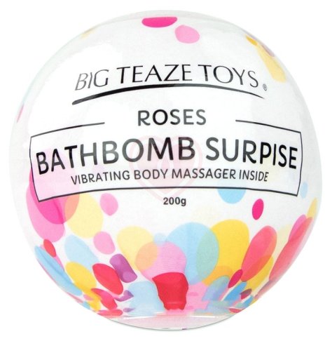 Бомбочка для ванны с вибропулей внутри Bath Bomb Surprise аромат розы фото 2