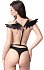 Кожаная портупея с крыльями Pecado BDSM черная фото 1