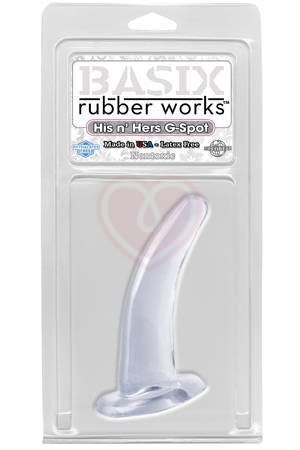 Изогнутая анальная пробка Basix Rubber Works His and Hers Spot прозрачная фото 2