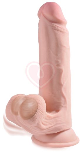 Фаллоимитатор с увеличенной мошонкой King Cock Plus 9 Triple Density 26 см фото 2