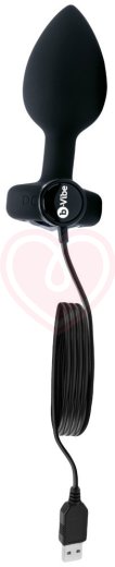 Вибропробка b-Vibe Vibrating Jewel Plug с кристаллом и пультом чёрная фото 5