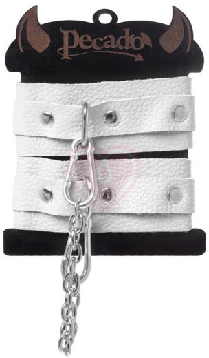 Мини-оковы на ноги со скругленными углами Pecado BDSM белые фото 6