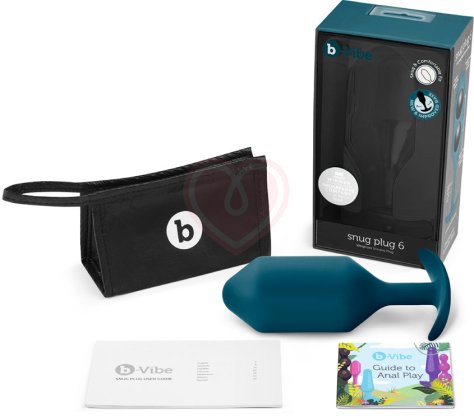Утяжелённая анальная пробка для ношения b-Vibe Snug Plug 6 большая морская волна фото 5