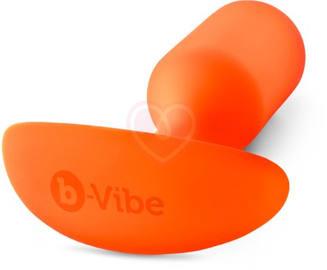Утяжелённая анальная пробка для ношения b-Vibe Snug Plug 3 средняя оранжевая фото 4