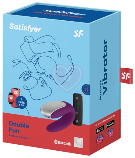 Парный вибратор Satisfyer Double Fun с управлением от приложения или пульта фиолетовый фото 5