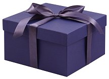 Подарочная коробка 17х17 см темно-синяя