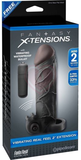 Насадка удлинитель с вибрацией Vibrating Real Feel Extension 16,5 см черная фото 4