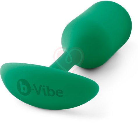 Утяжелённая анальная пробка для ношения b-Vibe Snug Plug 2 малая зеленая фото 4