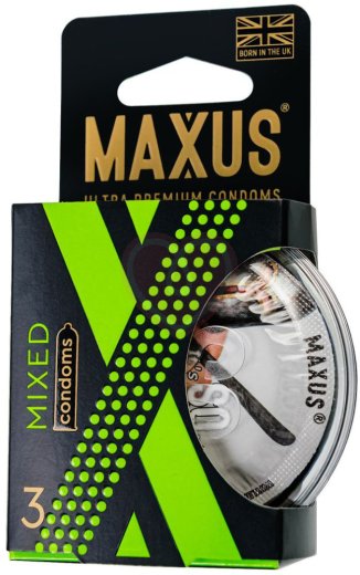 Набор презервативов Maxus Mixed 3 штуки с пластиковым кейсом фото 1
