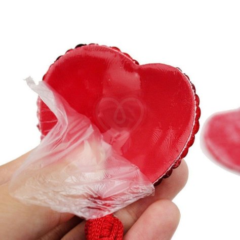Наклейки на соски пэстисы с кисточкой Violet Heart фиолетовые фото 2