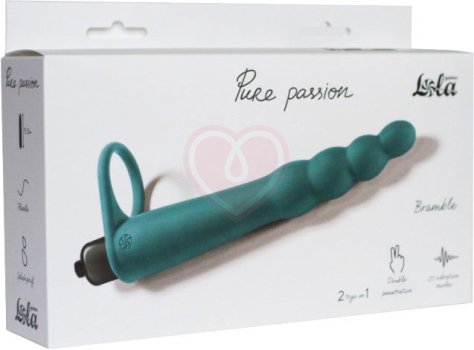Вибронасадка для двойного проникновения Pure Passion Bramble 16 см зелёная фото 3