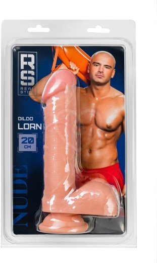 Реалистичный фаллоимитатор на присоске и с мошонкой RealStick Nude Lorn телесный фото 5