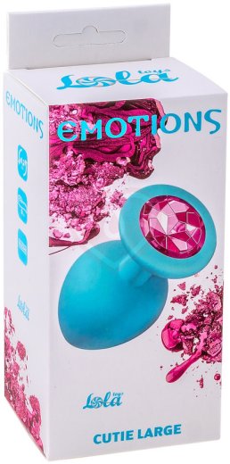 Большая анальная пробка Emotions Cutie Large бирюзовая с розовым кристаллом фото 3