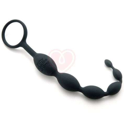 Анальная цепочка '50 оттенков серого' Pleasure Intensified Silicone Anal Beads чёрная фото 2