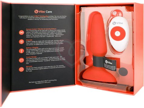 Анальная вибропробка с ротацией b-Vibe Rimming 2 оранжевая фото 5