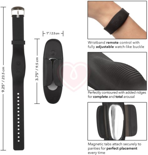 Вибратор для клитора в трусики Lock-N-Play Wristband Panty Teaser с браслетом черный фото 10