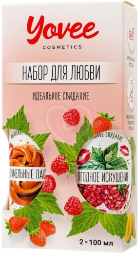Набор для любви из 2 гелей-смазок Yovee со вкусом малины с мятой и карамели фото 2