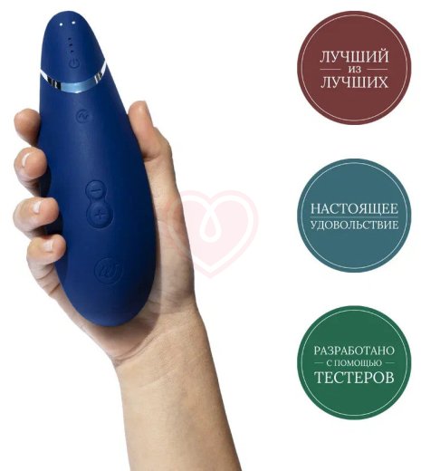 Бесконтактный клиторальный стимулятор Womanizer Premium 2 синий фото 6
