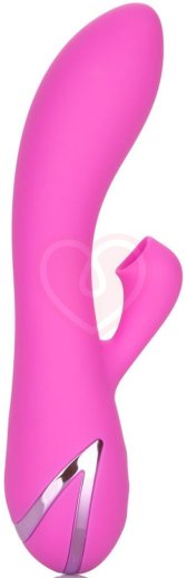 Вибратор с вакуумным клиторальным стимулятором Malibu Minx розовый фото 3