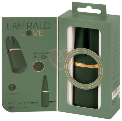 Мини-вибратор с двумя кончиками Emerald Love Luxurious Split Tip фото 6