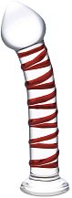 Стеклянный фаллоимитатор с красной спиралью Glas Mr.Swirly