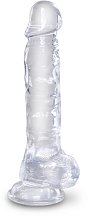 Гелевый фаллоимитатор с мошонкой King Cock Clear 16 см прозрачный