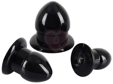 Набор из 3 чёрных анальных пробок Plug Kit чёрные фото 2