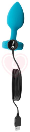 Маленькая вибропробка b-Vibe Vibrating Jewel Plug с кристаллом и пультом бирюзовая фото 4
