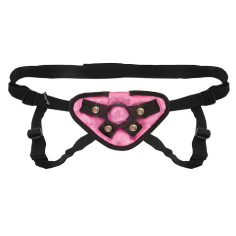 Плюшевый пояс для страпона Strap On Harness Pink розовый фото 3