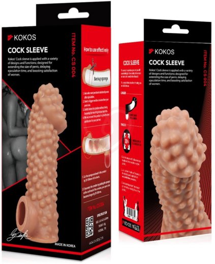 Насадка с бугорками и отверстием для мошонки Kokos Cock Sleeve CS004-M фото 2