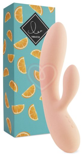 Вибратор с клиторальным стимулятором Lea Rabbit Vibrator Citrus персиковый фото 2