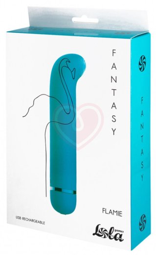 Вибратор с загнутым кончиком Lola Fantasy Flamie бирюзовый фото 3