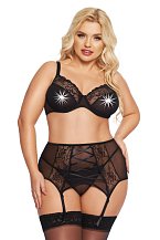 Комплект белья с поясом SoftLine Dolores чёрный