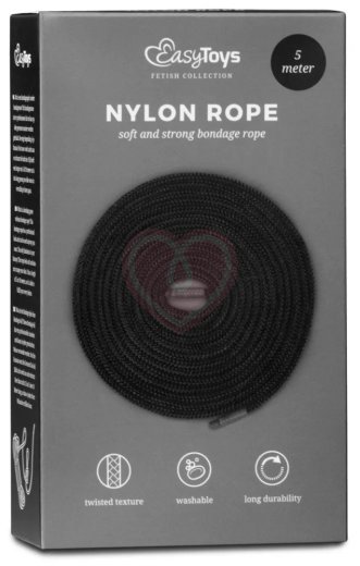 Нейлоновая верёвка Black Bondage Rope 5 м чёрная фото 2